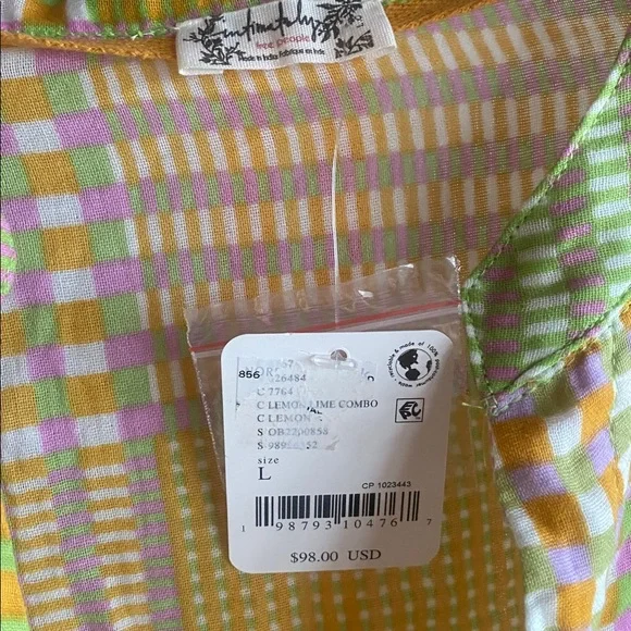 Free People NWT Night After Night 100% Cotton Button-Up Pajama Shirt large - Picture 12 of 14